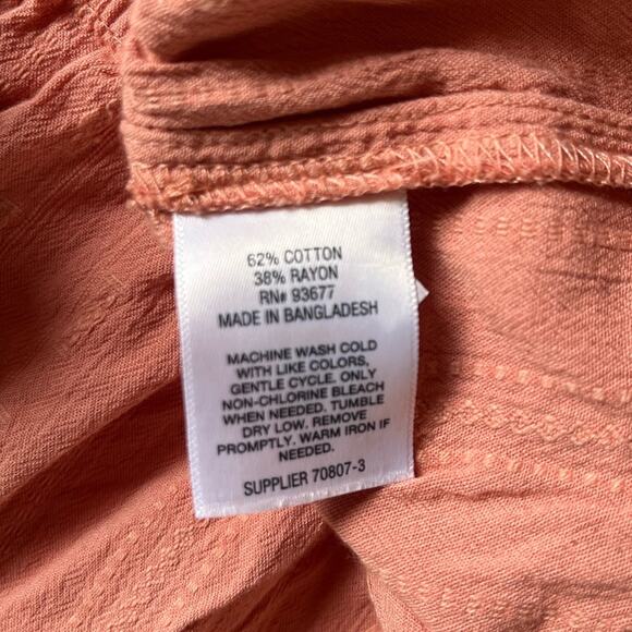 a.n.a light coral puff sleeve peplum blouse x-small - Picture 4 of 5